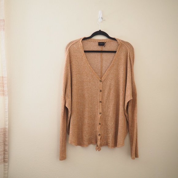 !! Out From Under Urban Outfitters Orange Jojo Waffle Knit Oversized - Picture 4 of 8